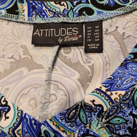 2 Pc Petite Attitudes by Renee High Low Tank W/ Mesh Trim & White Crop Pants- SP - Picture 4 of 10